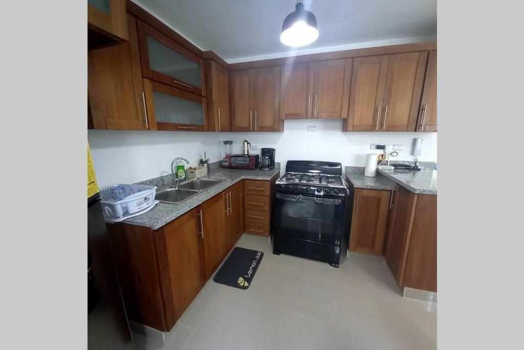 Confortable Apartamento De 3 Tres Habitaciones, Con Hermosa Vista De Area Verde, Ademas De Piscinas Y Juegos Infantiles En Area Recreativa 圣地亚哥洛斯卡巴 外观 照片